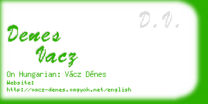 denes vacz business card