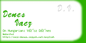 denes vacz business card